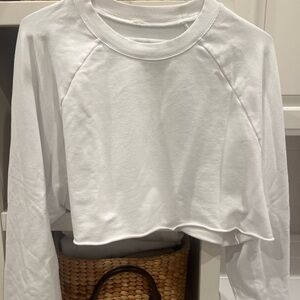 ALO Yoga White Long Sleeve Crop Top